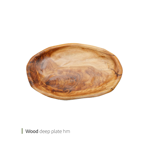 تصویر از بشقاب گود چوبی دست ساز 36 سانت وایت پلیت کد 96.02m یک عددی