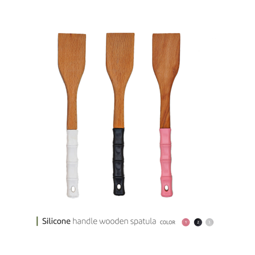 تصویر از کفگیر چوبی دسته سیلیکونی مستطیل ریور یک عددی