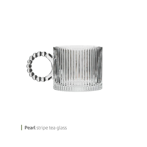 تصویر از لیوان چای استریپ مرواریدی 320 سی سی وایت پلیت کد 362.43012 یک عددی