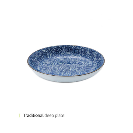 تصویر از ظرف گود چینی ترادیشنال 20 سانت وایت پلیت کد 1319.9m یک عددی