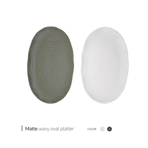 تصویر از دیس بیضی ویوی مات 36 سانت وایت پلیت کد 1110021m یک عددی