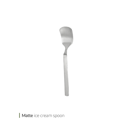 تصویر از قاشق بستنی خوری تمام مات میلان وایت پلیت کد 1742m شش عددی