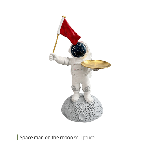 تصویر از مجسمه space man on the moon وایت پلیت کد 94.47257 یک عددی