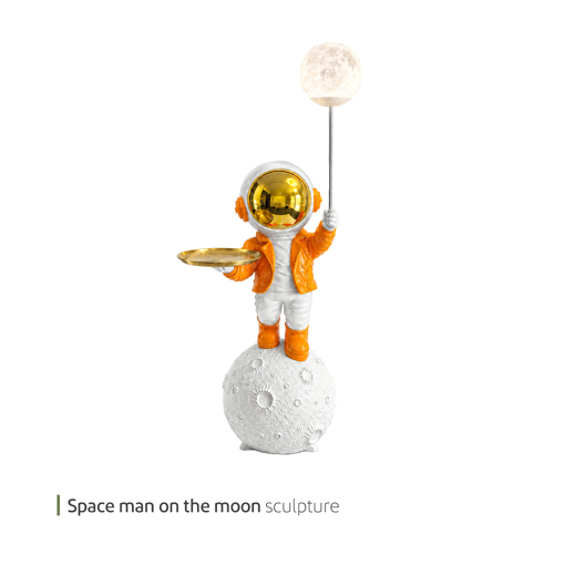 تصویر از مجسمه space man with moon چراغ دار وایت پلیت کد 94.490045 یک عددی