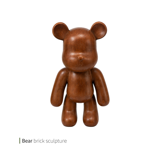 تصویر از مجسمه bearbrick وودن وایت پلیت کد 96.02368 یک عددی