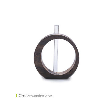 گلدان چوبی دایره ای کوچک وایت پلیت کد 80010 یک عددی