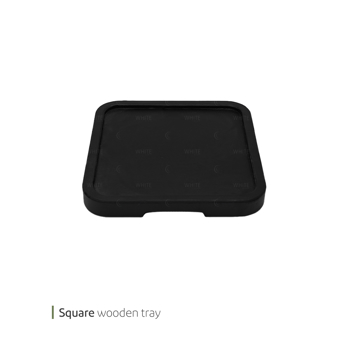 سینی چوبی مربع پایه دار 25 سانت وایت پلیت کد 8616 یک عددی