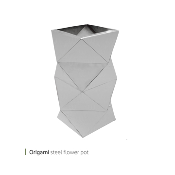 گلدان استیل اوریگامی 68 سانت وایت پلیت کد 352.94 یک عددی