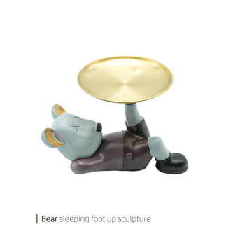 مجسمه bear sleeping foot up وایت پلیت کد 94.4791 یک عددی