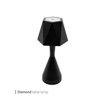 اباژور رومیزی شارژی دیاموند مشکی وایت پلیت کد 93.028 یک عددی