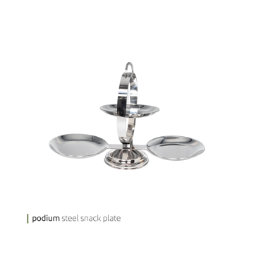 مزه خوری استیل پودیوم وایت پلیت کد 97.637826 یک عددی