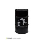 سطل زباله بشکه ای فلزی کوچک وایت پلیت کد 9898 یک عددی - تصویر 4