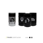سطل زباله بشکه ای فلزی بزرگ وایت پلیت کد 9899 یک عددی - تصویر 2