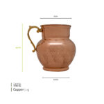 پارچ مسی چکشی خمره ای 1350 سی سی وایت پلیت 9192 یک عددی - تصویر 2