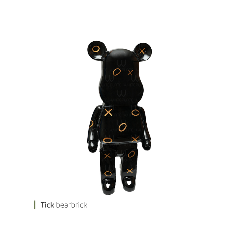 39737-0039737_-bearbrick-960128- مجسمه bearbrick تیک وایت پلیت کد 96.0128 یک عددی - تصویر 1