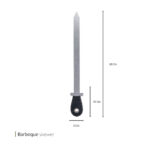 سیخ استیل نگیر دسته چرم طبیعی 60 سانت وایت پلیت کد 9158 یک عددی - تصویر 2