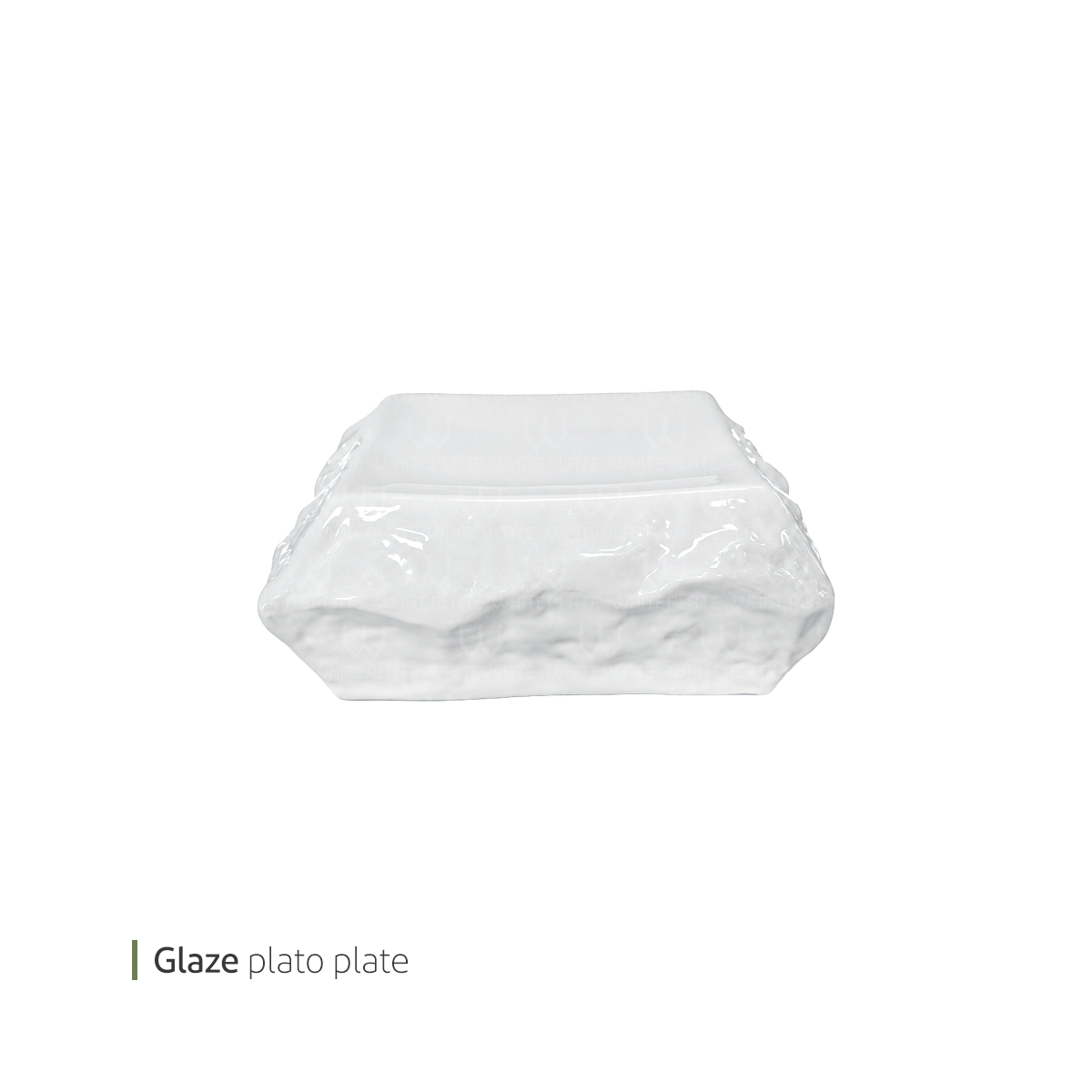 44054-0044054_-19-11067- بشقاب چینی مربع گلیز پلاتو 19 سانت وایت پلیت کد 11067 یک عددی - تصویر 1