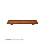 دیس چوبی مستطیل پایه دار 90 سانت وایت پلیت کد 8742 یک عددی