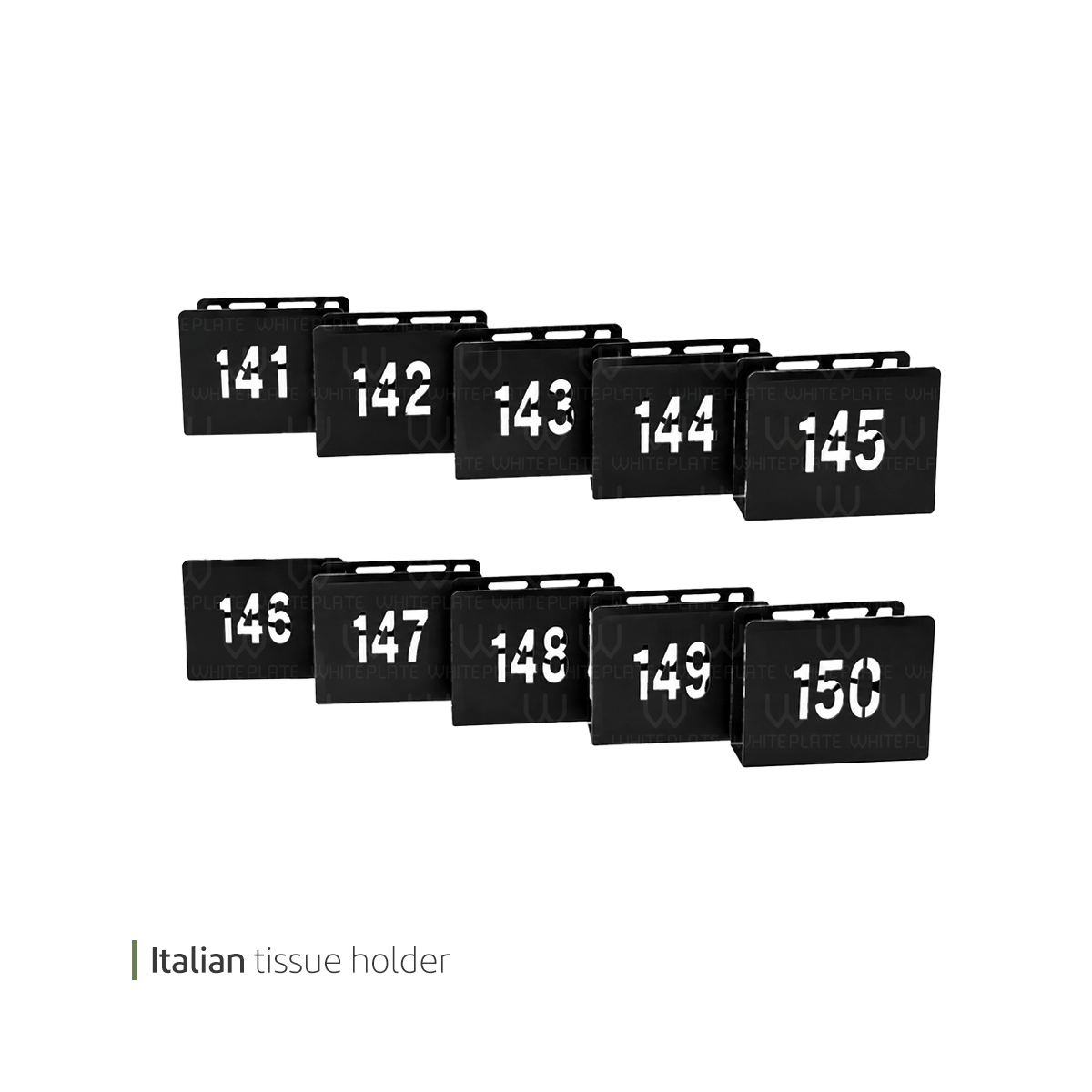 44568-0044568_-141-150-1506221- پک جا دستمالی ایتالیایی نامبرال از 141 تا 150 وایت پلیت کد 150.6221 ده عددی - تصویر 1