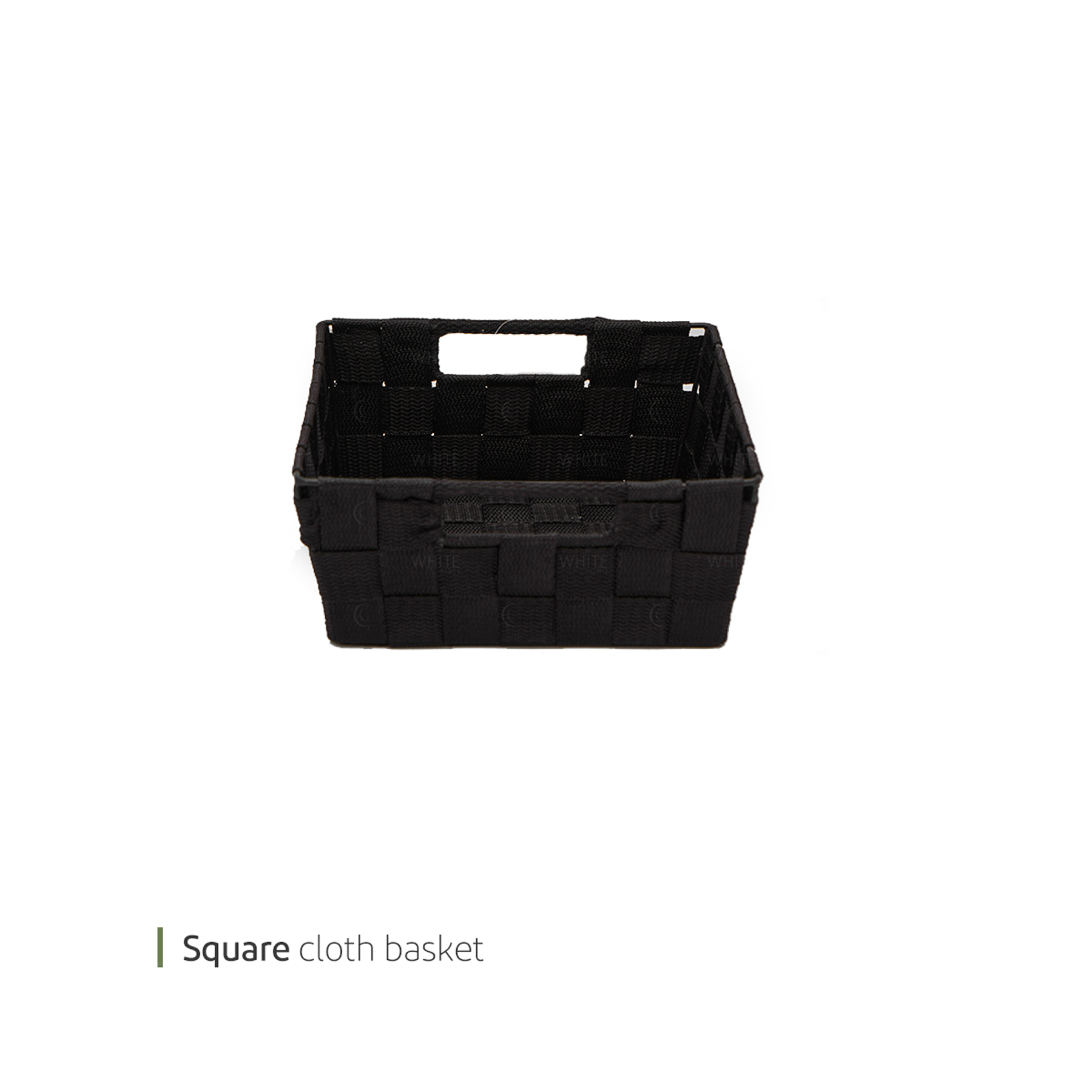 44661-0044661_-20-122741m- سبد نان پارچه ای مربع دو دسته 20 سانت وایت پلیت کد 12274.1m یک عددی - تصویر 1