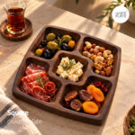 اردو خوری چوبی چهار خانه مربع وایت پلیت کد 8570 یک عددی - تصویر 3