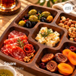 اردو خوری چوبی چهار خانه مربع وایت پلیت کد 8570 یک عددی - تصویر 4