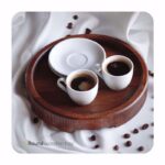 سینی چوبی گرد پایه دار 25 سانت وایت پلیت کد 8535 یک عددی - تصویر 4